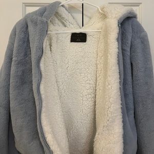 Hooded Fuzzy Zip Up